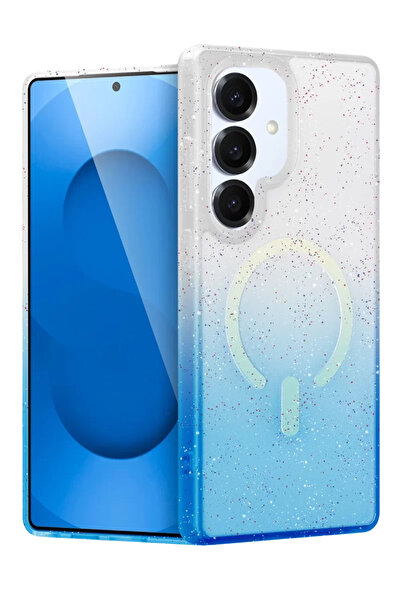 ZEMİRA HOME Newface Samsung Galaxy S25 Plus Pummel Shiny Magsafe Case - Blue