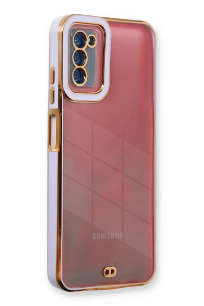 TeknoKapsül نيوفيس حافظة سامسونج جالاكسي A03S سيليكون عدسة ليفا - أرجواني