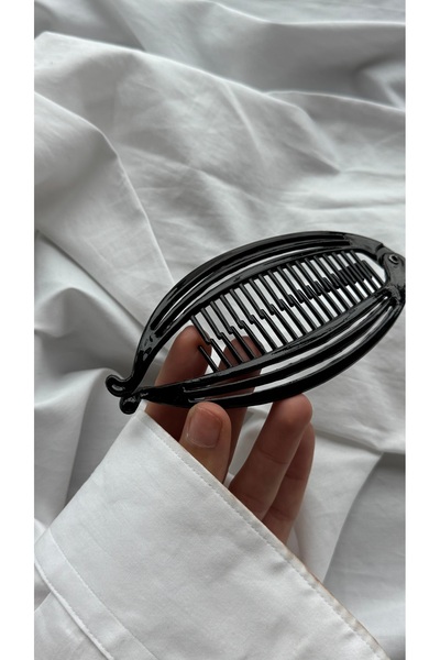 YOYYO إكسسوار شعر نسائي أسود على شكل موز، مشبك شعر نسائي على شكل موز