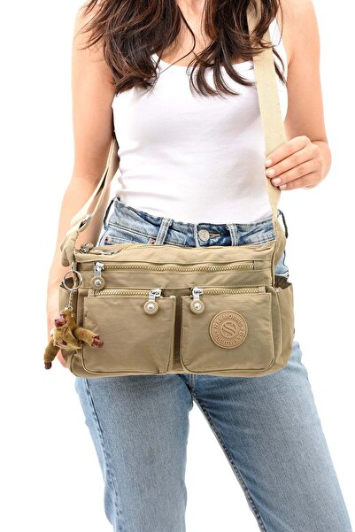 Sanmorris Women's water-resistant crinkle fabric crossbody shoulder bag with ...