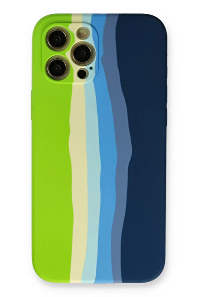 TeknoKapsül حافظة Newface لهاتف iPhone 12 Pro Max من السيليكون الرخامي - أخضر...