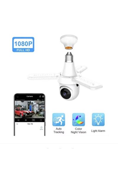 SimpluAcasa E27 Bulb Type Surveillance Camera with 3 LED Arms and 360° Monito...