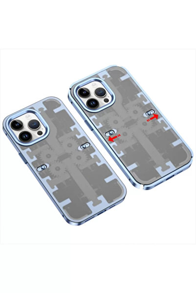 TeknoKapsül غطاء ميكانيكي جديد لهاتف آيفون 13 برو ماكس من نيو فيس - أزرق