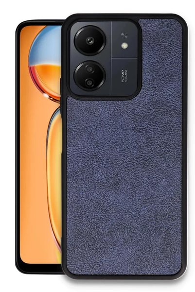Generic Brand Xiaomi Redmi 13C Case Aras Leather Cover - Navy Blue