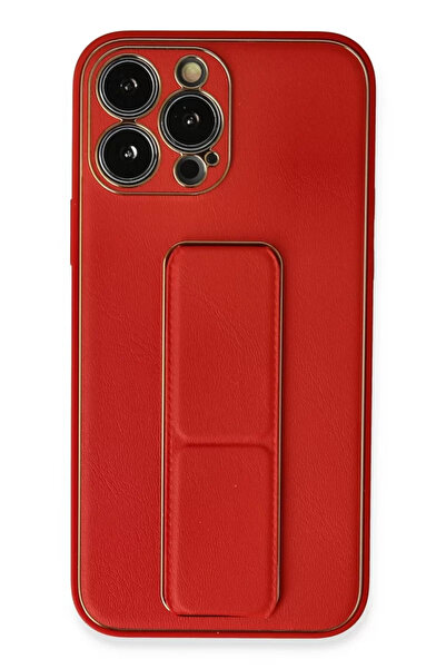 Beta Moda Hub حافظة نيو فيس لهاتف آيفون 13 برو ماكس من جلد كوكو - أحمر