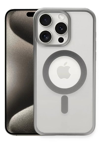 Generic Brand Newface iPhone 15 Pro Case Erozi Magsafe Cover - Silver