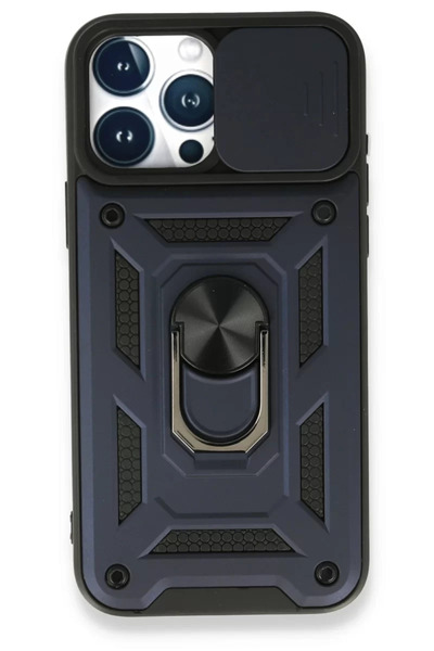 ZEMİRA HOME Newface iPhone 15 Pro Case Silicone with Pars Lens Ring - Navy Blue