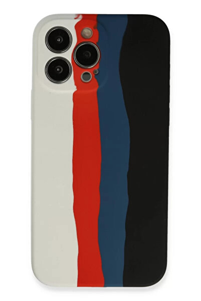 Beta Moda Hub حافظة Newface لهاتف iPhone 13 Pro من السيليكون الرخامي - أبيض-أسود