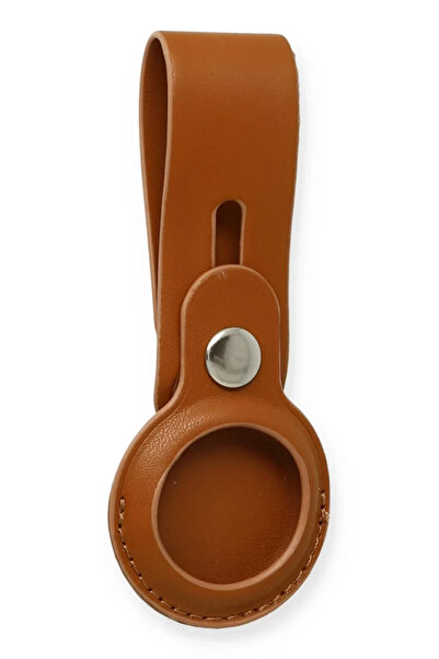 TeknoKapsül حافظة جلدية بحزام Airtag من Newface - أسمر ضارب للصفرة