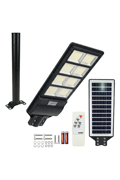 Rixme Lampa stradala LED solara 400W, 8 zone, telecomanda, timer 3/5/8h, IP67...
