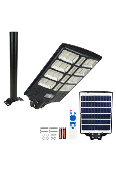 Rixme Lampa stradala solara LED 800W Rixme, 12 zone, senzor miscare, telecoma...