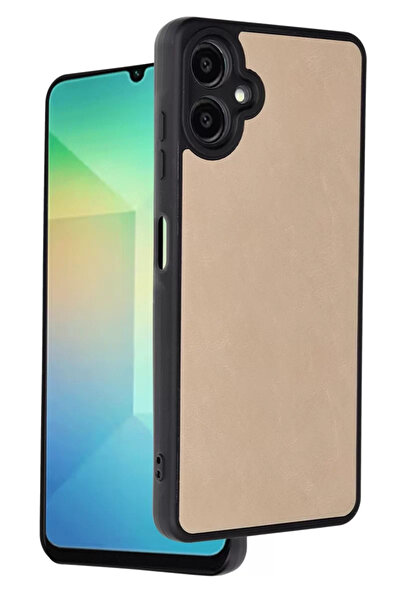 Beta Moda Hub حافظة نيو فيس لهاتف سامسونج جالاكسي A06 من الجلد - بودرة