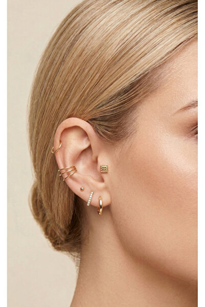 Aktemur Silver 925 Ayar Gümüş Kare Tragus Helix Conch Lob Piercing