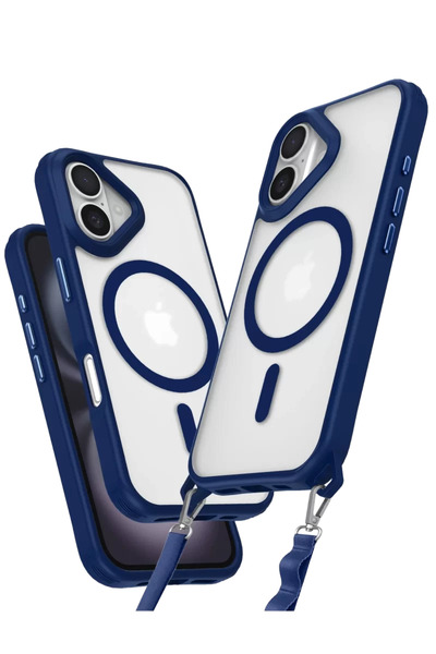 ZEMİRA HOME Newface iPhone 16 Case Enka Magsafe Silicone Case - Navy Blue