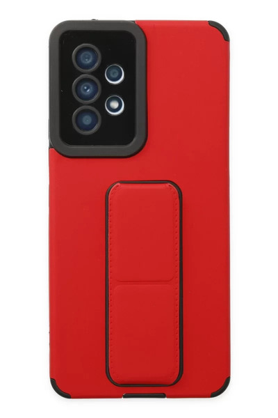 TeknoKapsül جراب Newface لهاتف سامسونج جالاكسي A53 5G ميجا ستاند سيليكون - أحمر