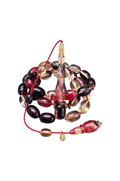 LEBLEBİ TESBİH Systematic Signed Fire Amber Prayer Beads Lt1507