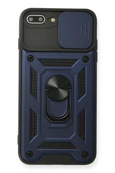 Generic Brand Newface iPhone 7 Plus Case Pars Lens Ring Silicone - Navy Blue