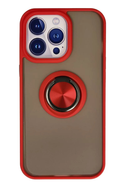 ZEMİRA HOME Newface iPhone 15 Pro Max Case Montreal Ring Silicone Cover - Red