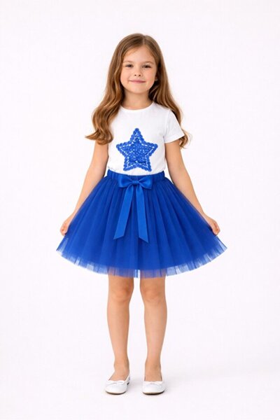 NOBLE STORE Κοριτσίστικο Σετ με Μπλουζάκι Αστέρι και Φούστα Τούτου - Σετ Παρά...