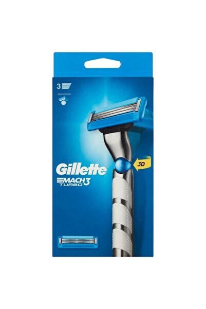 Gillette Aparat de ras Mach3 Turbo pentru bărbați - cu 2 rezerve
