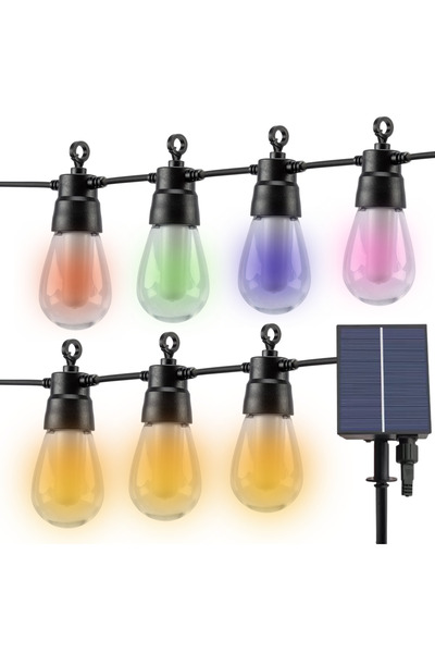 Rixme Ghirlanda solara RGB+W Rixme, 10m, 10 becuri LED, 11 moduri iluminare, ...