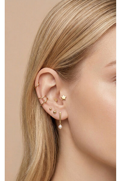 Aktemur Silver 925 Ayar Gümüş Yıldız Tragus Helix Conch Lob Piercing