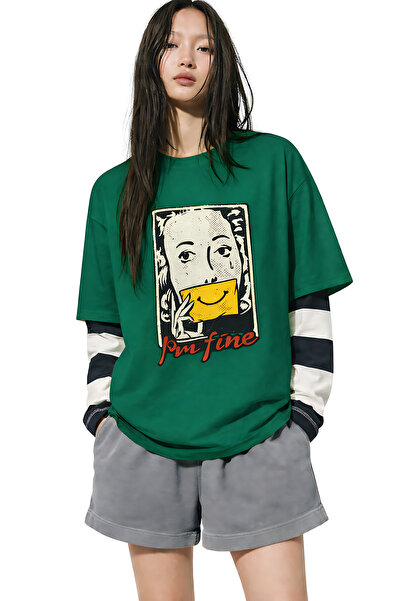 ArtYus Μπλουζάκι I’m Fine με στάμπα και λαιμόκοψη ποδηλάτου, Unisex, Oversize...