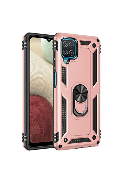 TeknoKapsül غطاء حماية سامسونج جالاكسي A22 من نيو فيس مع حلقة صوفيا - وردي