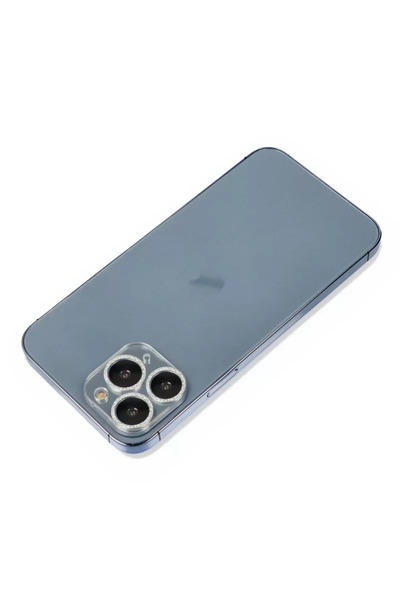 negok Newface Apple iPhone 11 Pro Max Shine حماية عدسة الكاميرا الزجاجية - فضي