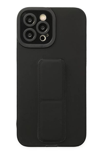 Beta Moda Hub نيوفيس حافظة ايفون 12 برو ماكس ميجا ستاند سيليكون - اسود