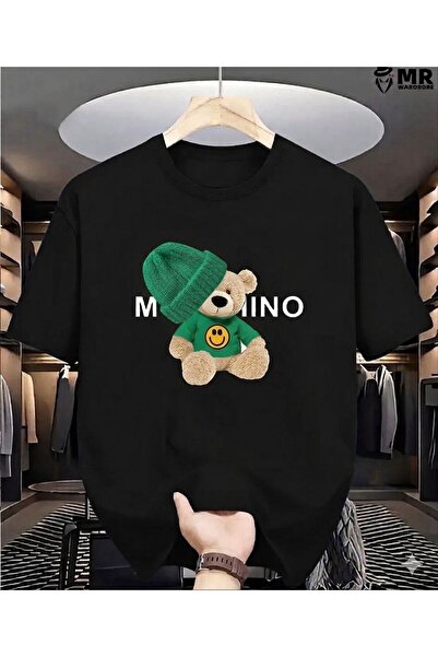 LELVANİ Tricou din bumbac cu guler rotund și imprimeu urs Milano pentru femei