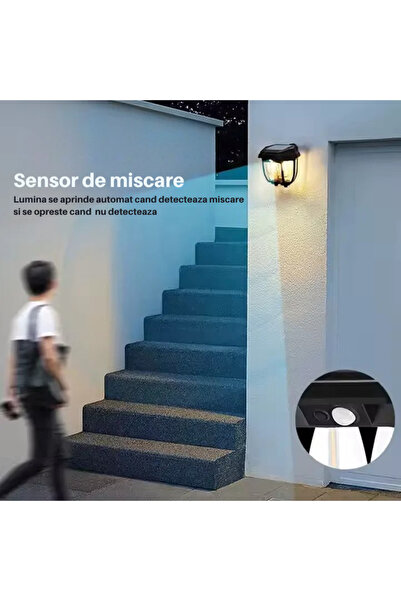 OEM Lampa solara LED 28W, 600lm, senzor de miscare, 3 moduri, pornire automata noaptea