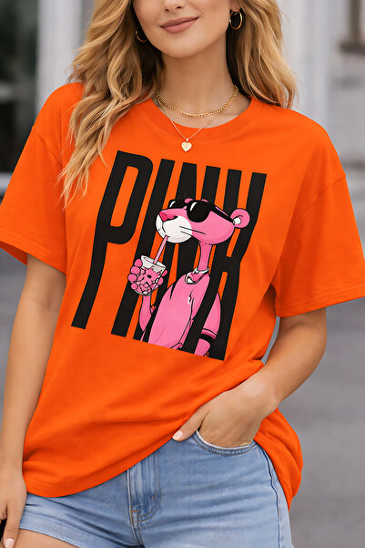 ArtYus Pink Printed Unisex Oversize T-Shirt – Cotton Crew Neck Casual Streetw...