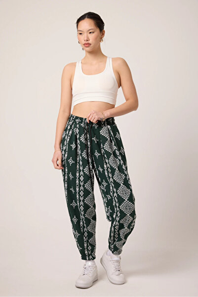 SUPERBLUE Women's Street Style Patterned Jacquard Sports Shalwar Trousers