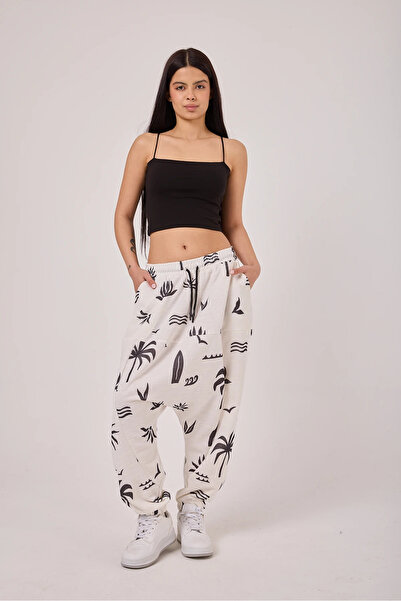 SUPERBLUE Women's Street Style Printed Sports Baggy Pants