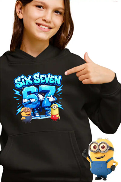 OEM Παιδικά Κορίτσια Μίνιονς 67 Έξι Επτά Απαισιότατοι Φούτερ με κουκούλα  "St...