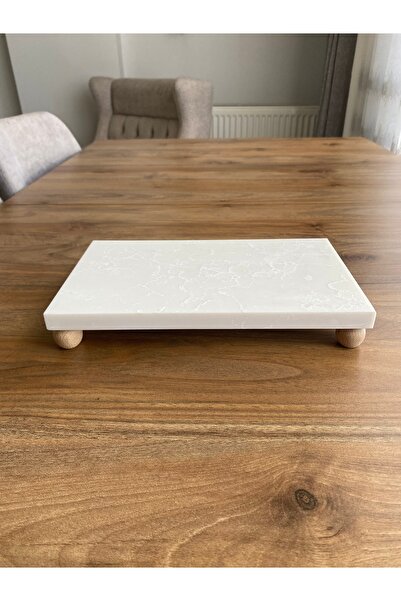 Nexa Doğaltaş Ayaklı Mermer Sunumluk ve Yağdanlık Altlığı – 25x15 cm Dikdörtg...