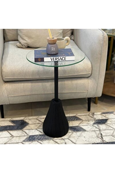 foryou Black glass serving table