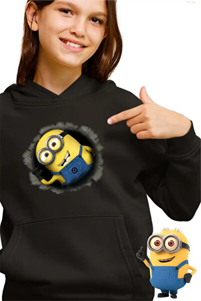 OEM Παιδικό Κοριτσίστικο Φούτερ με Κουκούλα Μίνιονς Pop-up Εγώ, ο Απαισιότατος