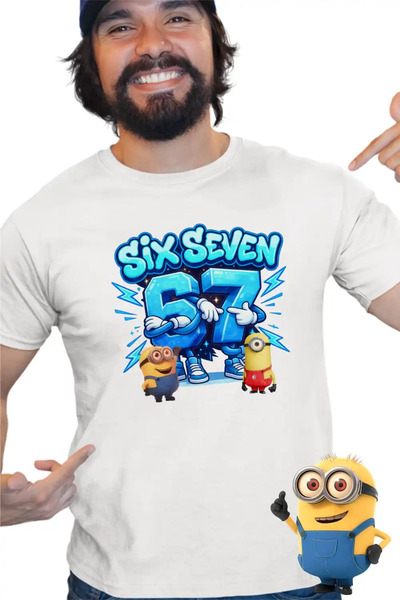 OEM Tricou Barbati Minions 67 Six Seven Sase Sapte Despicable Steal Brainrot