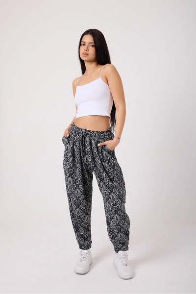 SUPERBLUE Women's Street Style Printed Sports Baguette Pants