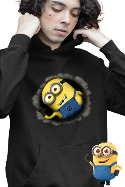 OEM Παιδικό Φούτερ για Αγόρια Μίνιονς Απόκολλησης με Κουκούλα