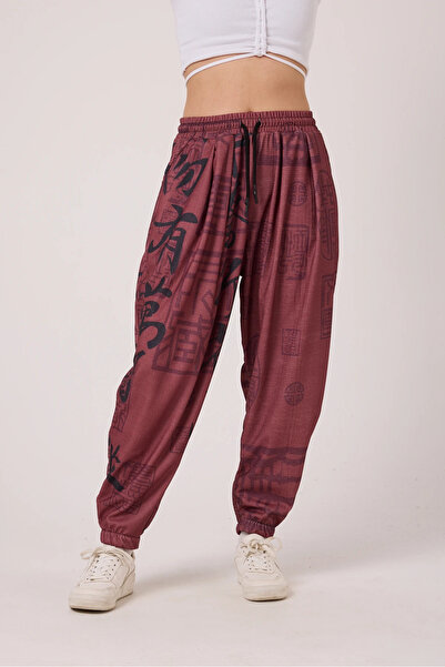 SUPERBLUE Γυναικείο αθλητικό φαρδύ παντελόνι με στάμπα σε στυλ δρόμου