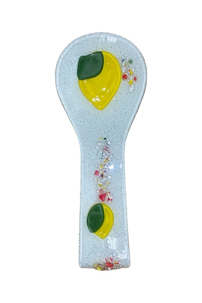 Mavituna Decorated Glass Ladle Spoon Holder Base