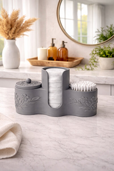 Arvella Studio Multi-Purpose Cotton & Cotton Swab Organizer, Decorative Bathr...