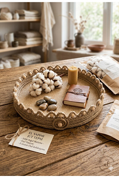 BELLEVIE Handmade Bohemian Jute Rope Presentation Tray