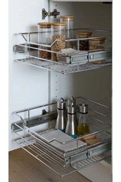 blackwhiskers Teleskopik Raylı Frenli Lüks Dolap Içi Çekmece 41.4 Cm