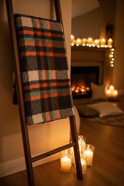 YAZICI Single Scottish Blanket 150X220 with Special Pattern, Soft and Warm, S...