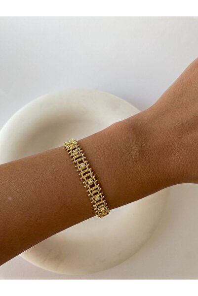 XUPING JEWELRY Special Series Wicker Zircon Stone Detailed Xp Gold Bracelet