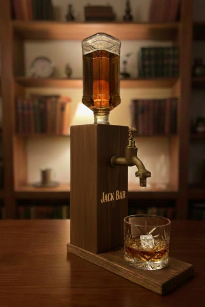 EkaWood Kişiye Özel Ahşap Viski Dağıtıcı - El Yapımı Doğal Ahşap İçki Standı ...